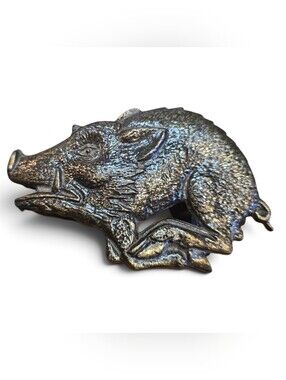 Razorback Hog, Wild Boar Bronze Color Belt Buckle